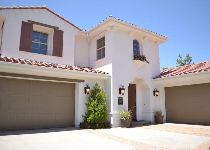 Completed garage door - Spanish style home